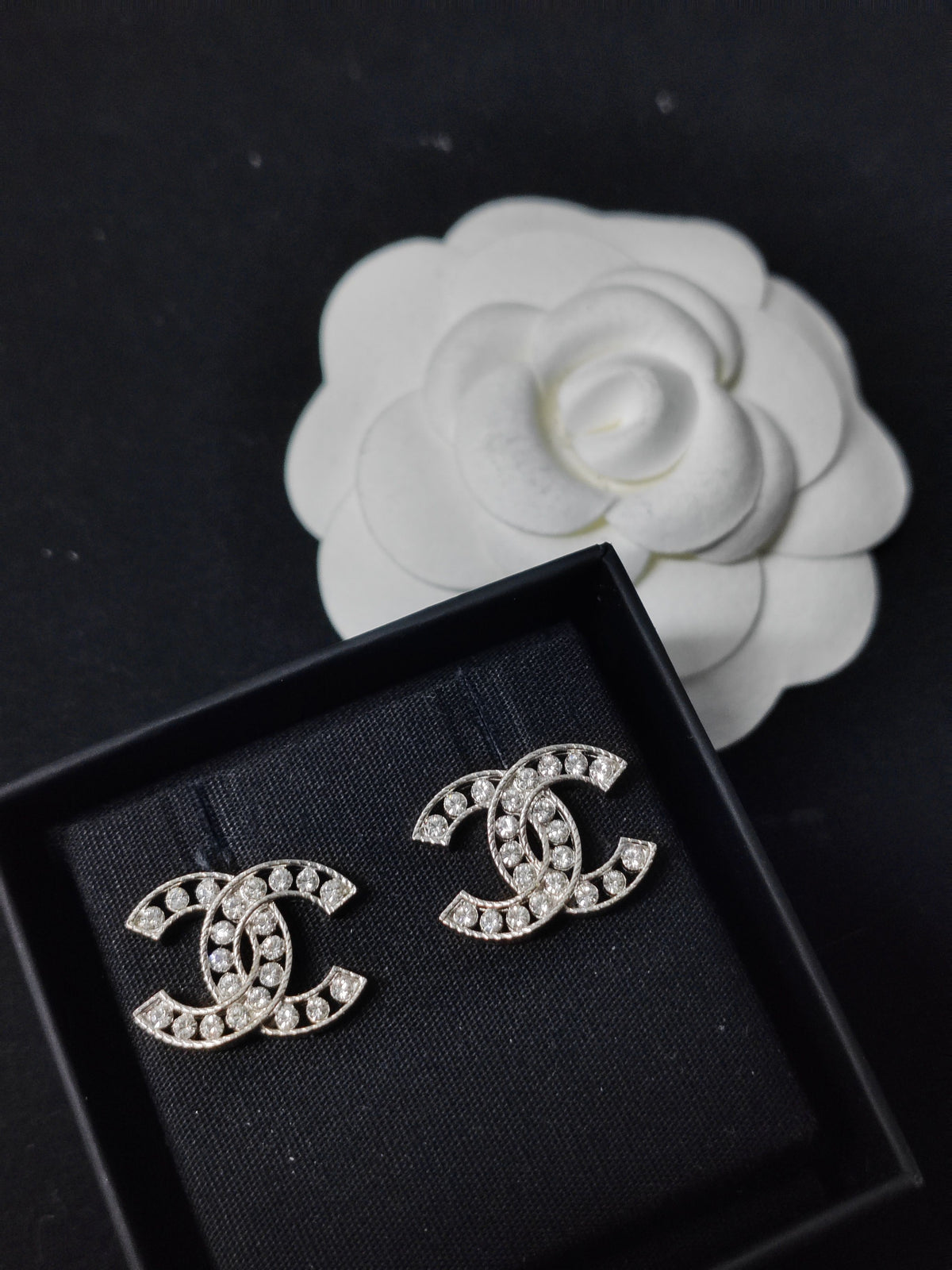 Chanel - Other - Silver-tone metal with clear rhinestone embellishments; the metal composition is not specified. - Silver