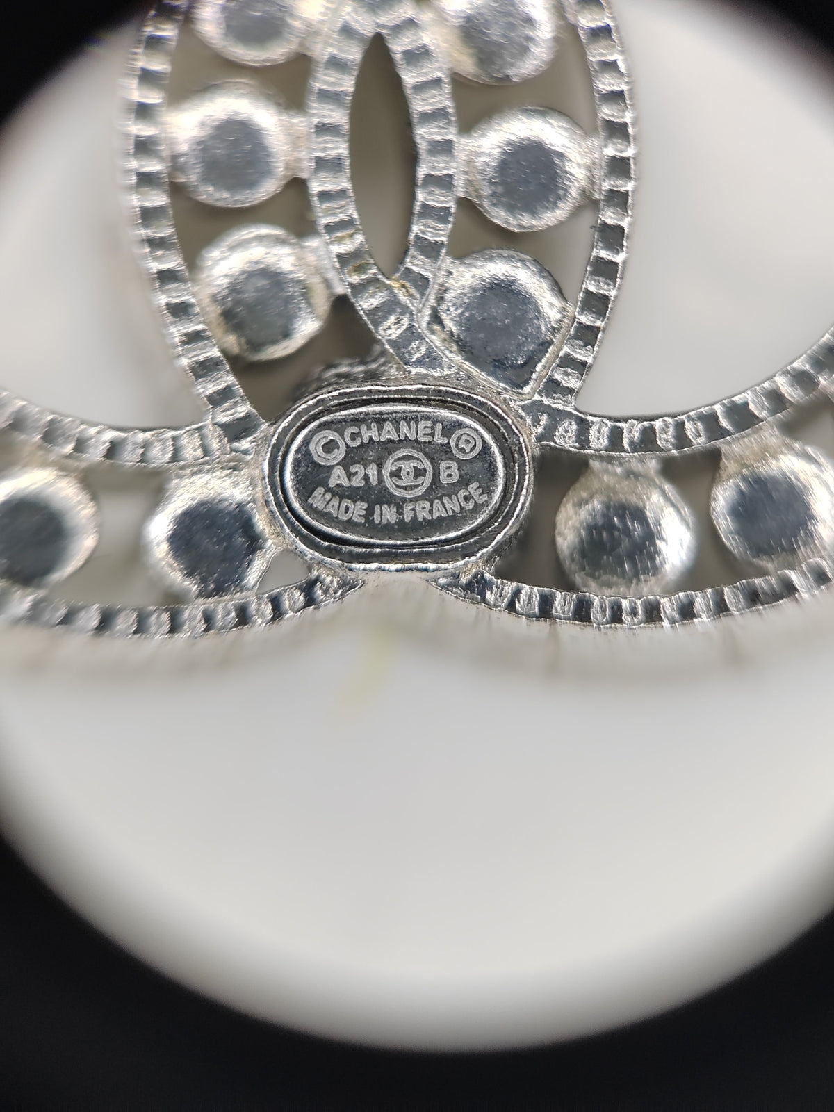 Chanel - Other - Silver-tone metal with clear rhinestone embellishments; the metal composition is not specified. - Silver