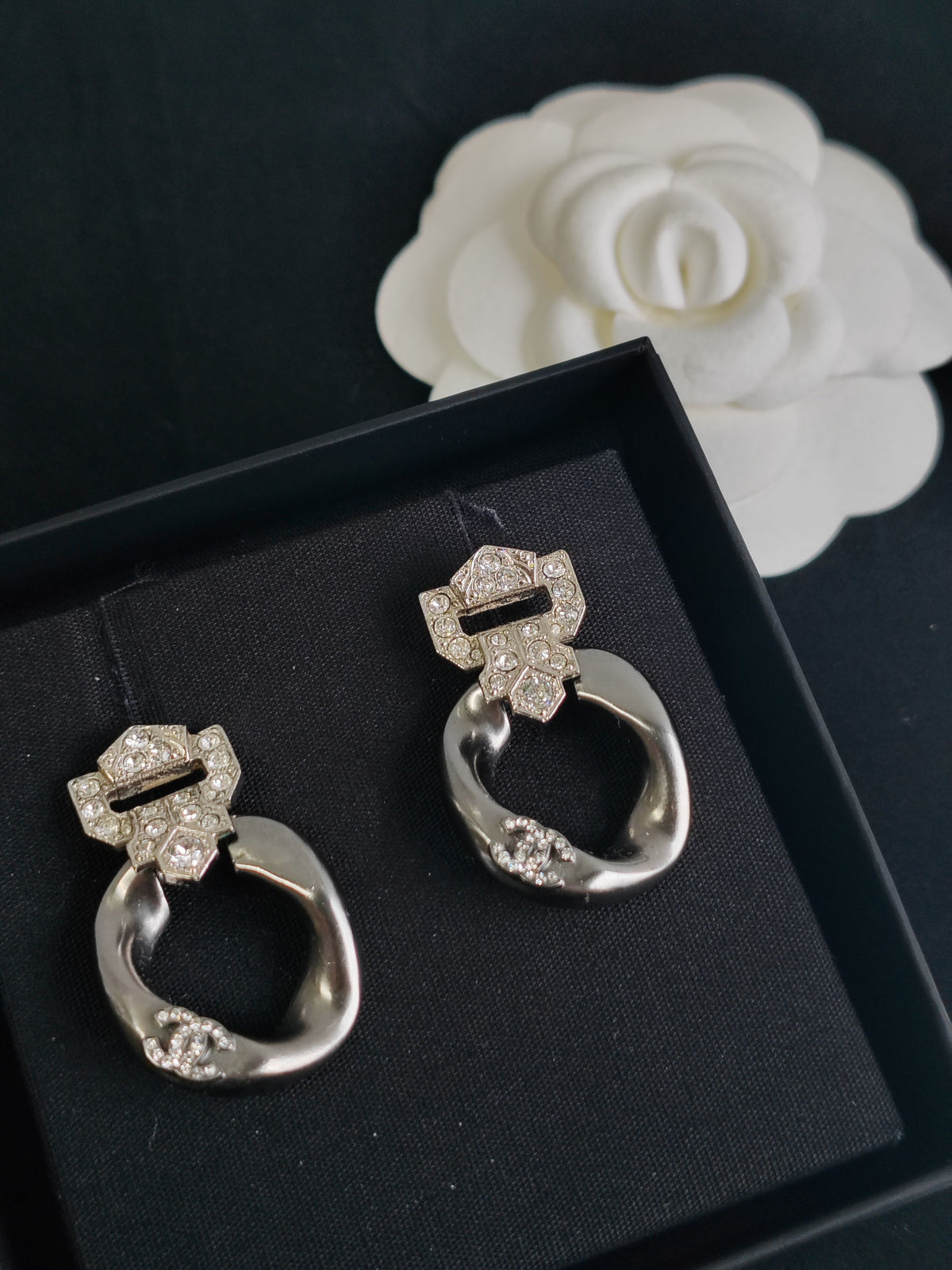 Chanel - Other - Silver-tone metal with crystal embellishments; metal composition is unspecified. - Silver
