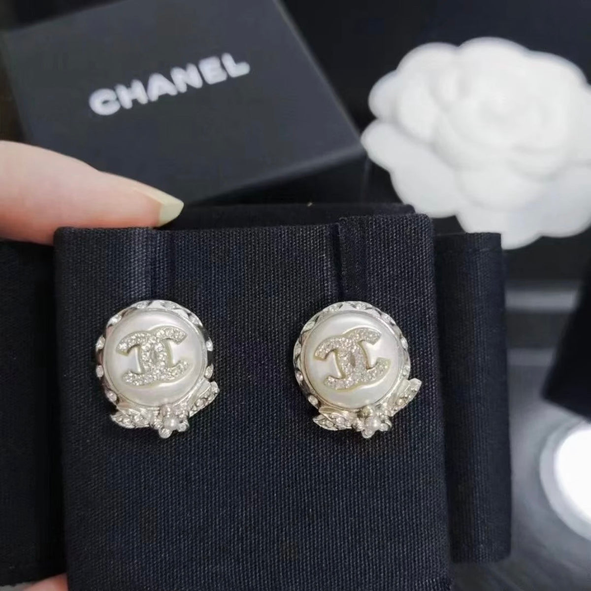 Chanel - Other - Silver-tone metal with faux pearl and crystal embellishments - Silver