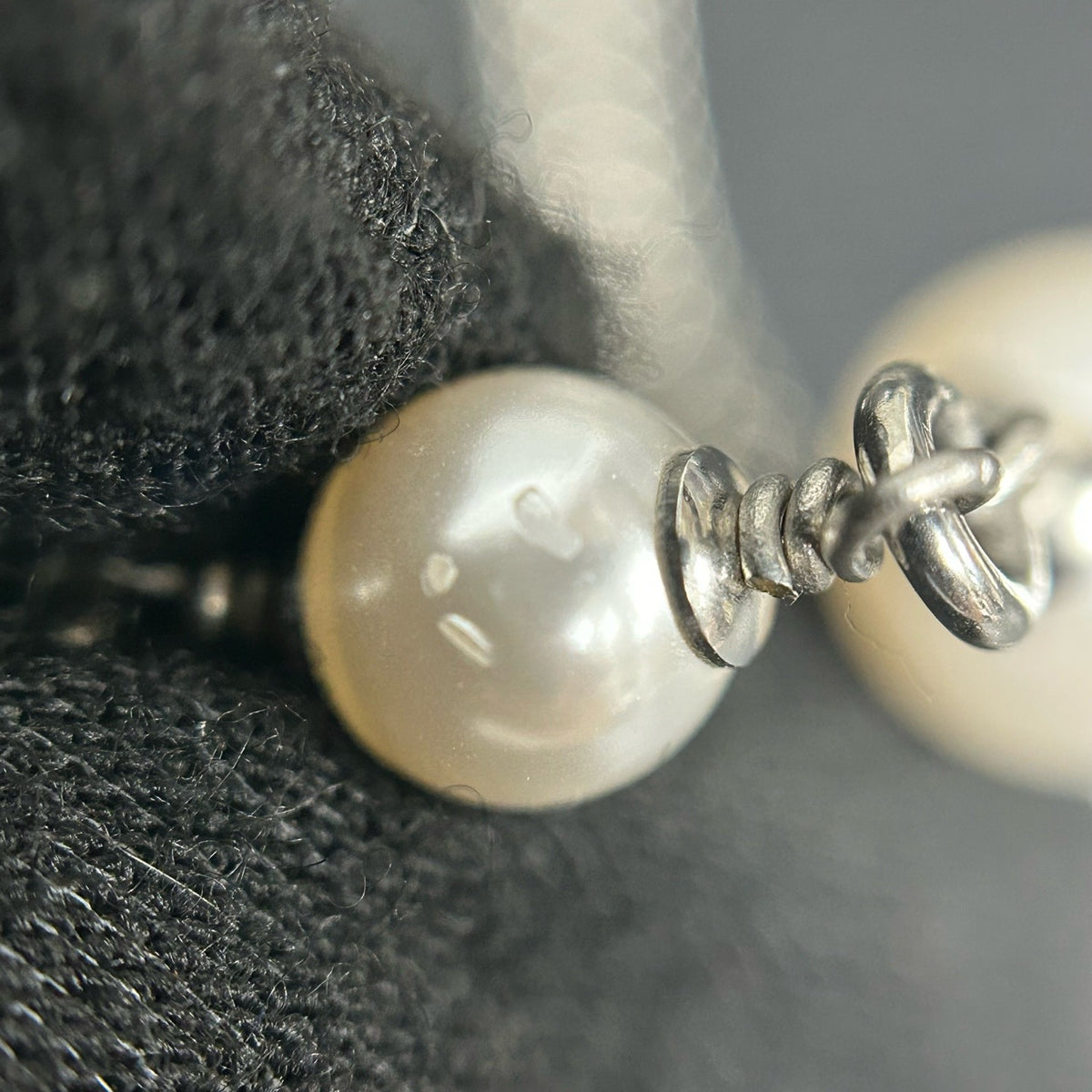Chanel - Other - Silver-tone metal with faux pearls and crystal accents. - Silver