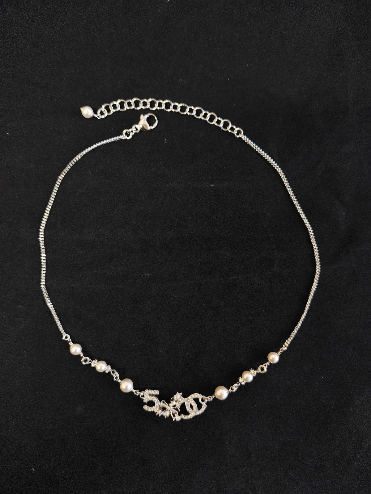 Chanel - Other - Silver-tone metal with glass rhinestones and imitation pearls - Silver