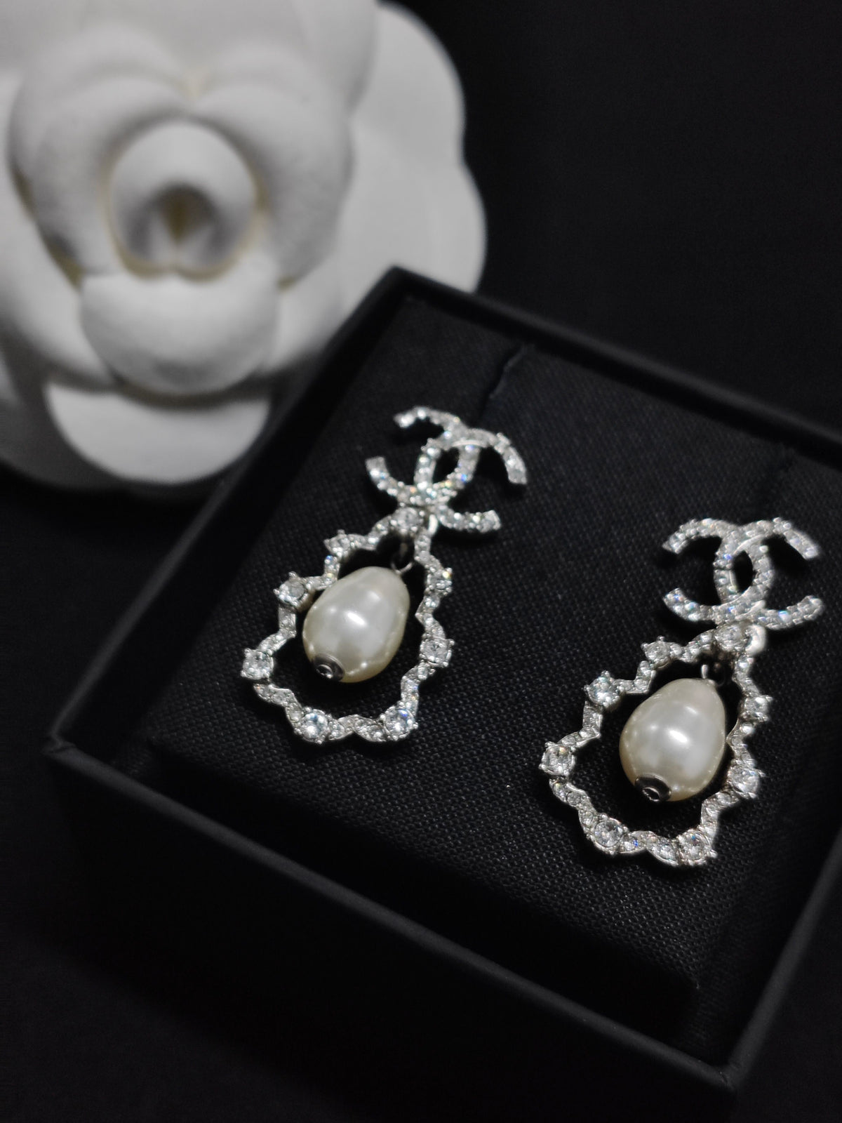 Chanel - Other - Silver-tone metal with imitation pearl and rhinestone embellishments - Silver