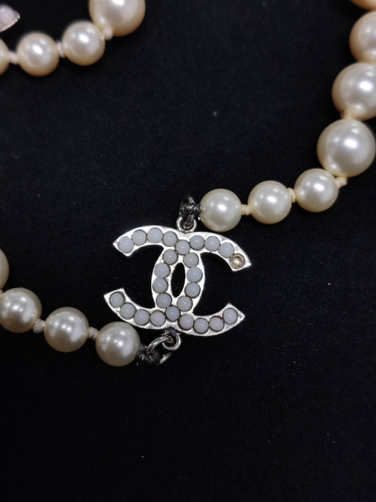 Chanel - Other - Silver-tone metal with imitation pearls and pale cabochon details; exact metal composition is unknown. - White
