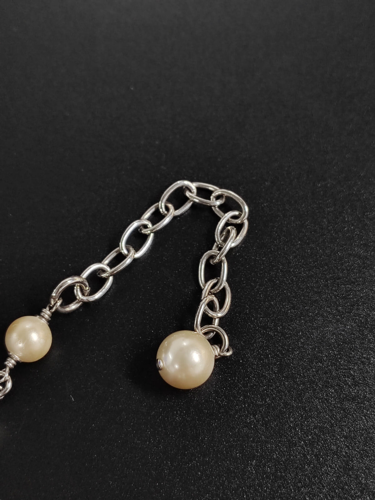 Chanel - Other - Silver-tone metal with imitation pearls and rhinestone accents. - White