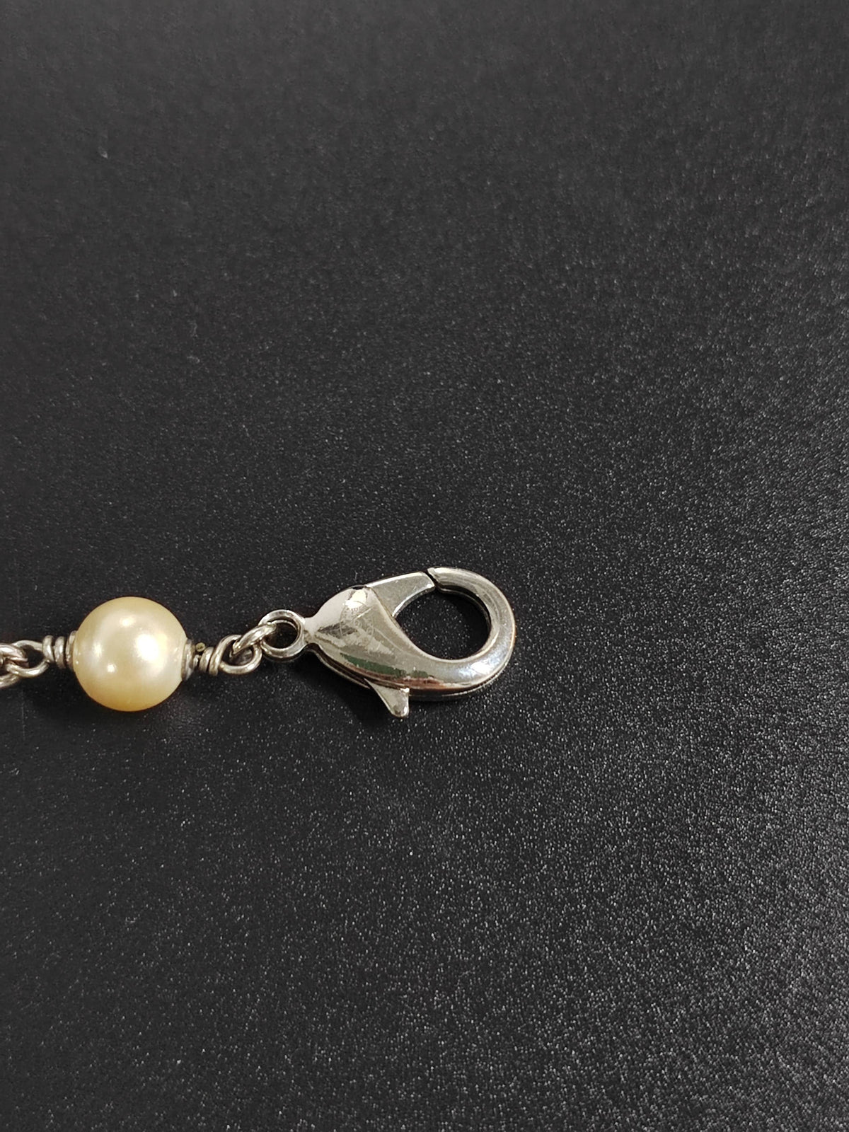 Chanel - Other - Silver-tone metal with imitation pearls and rhinestone accents. - White
