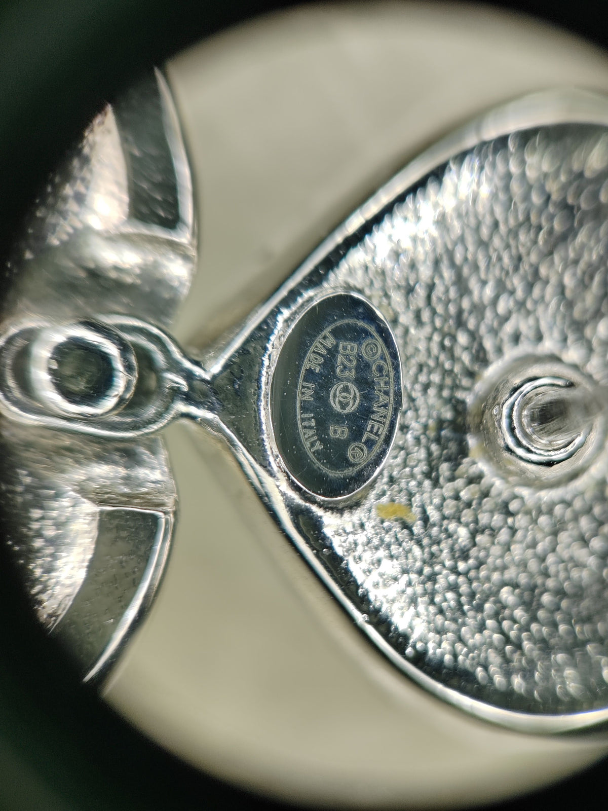 Chanel - Other - Silver-tone metal with pearl-style heart inlays and rhinestone embellishments. - Silver