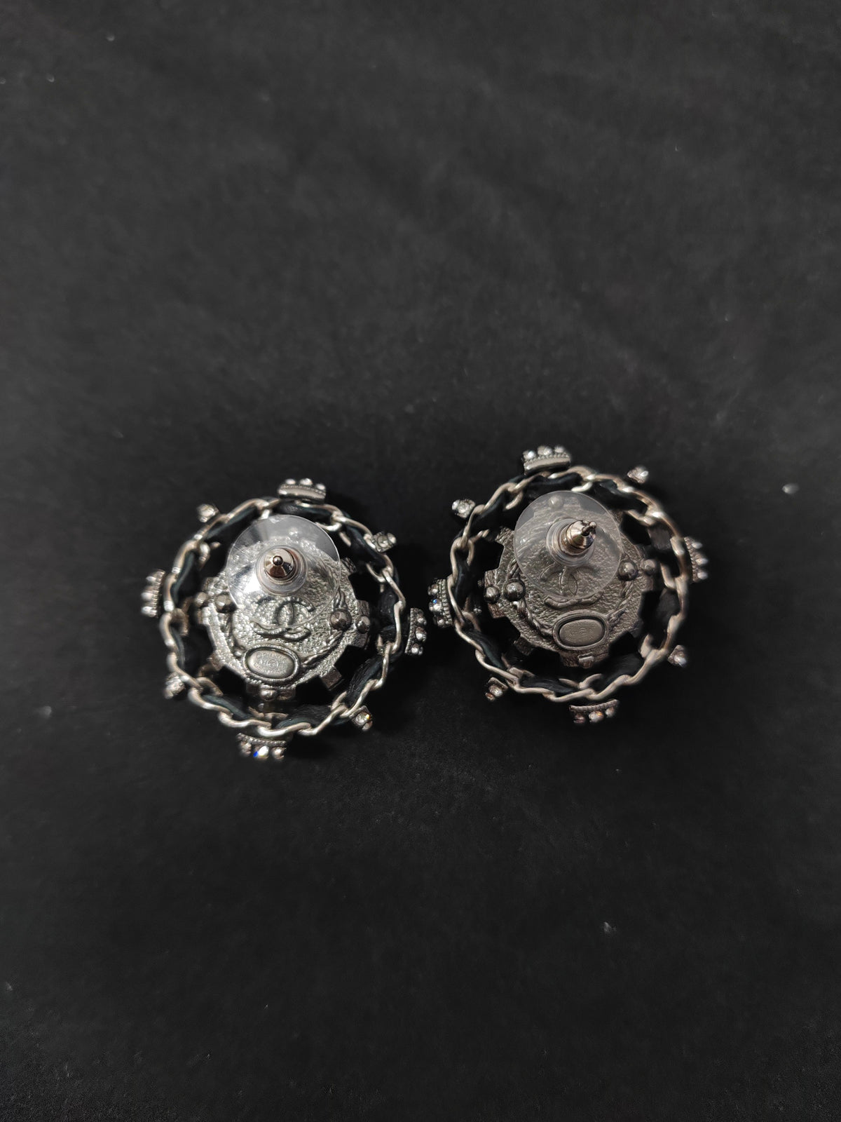 Chanel - Other - Silver-tone metal with rhinestone embellishment and a pearlescent-effect center. - Silver