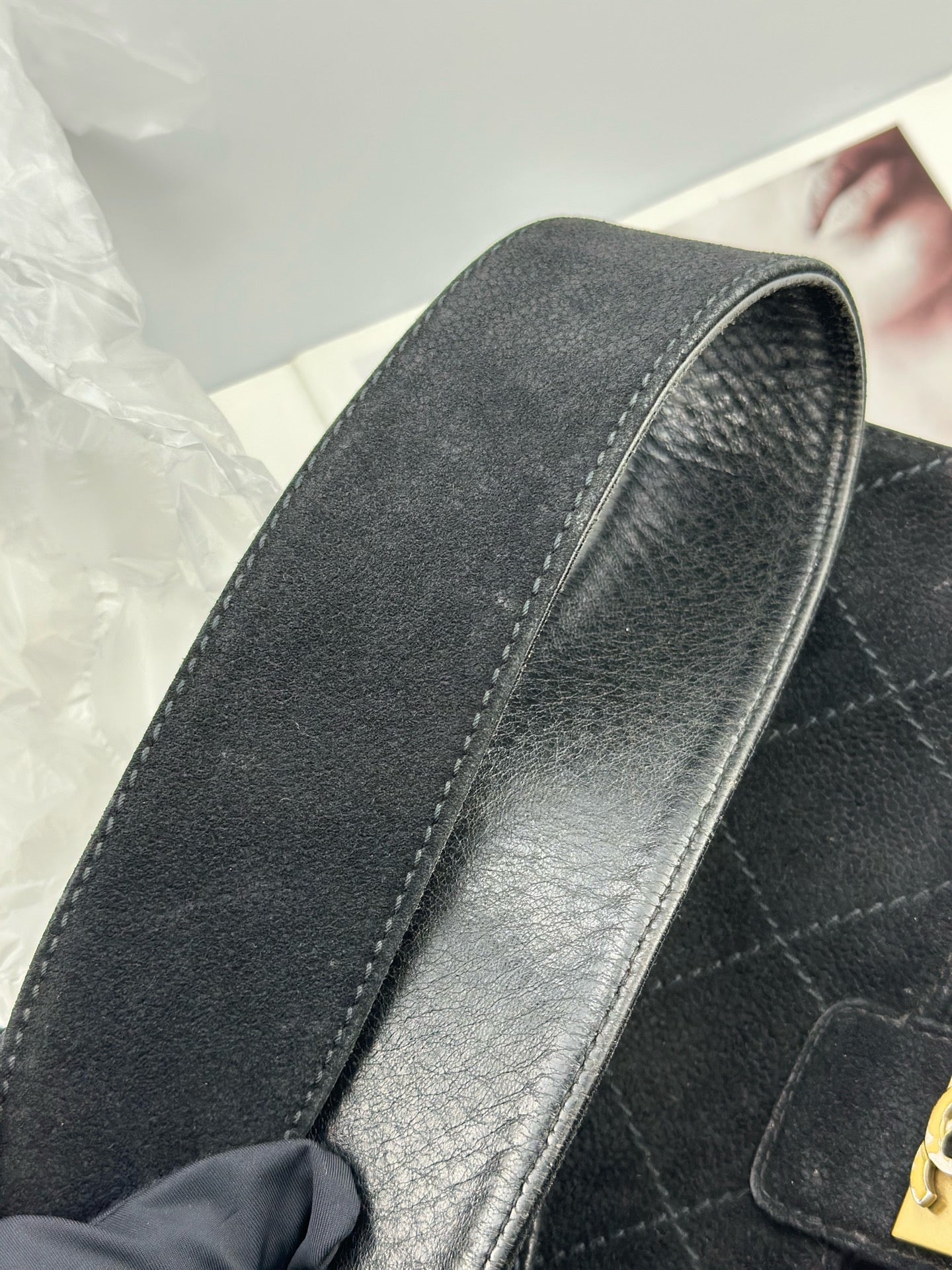 Chanel - Other - Suede - Black with Gold-Tone Hardware - (small)