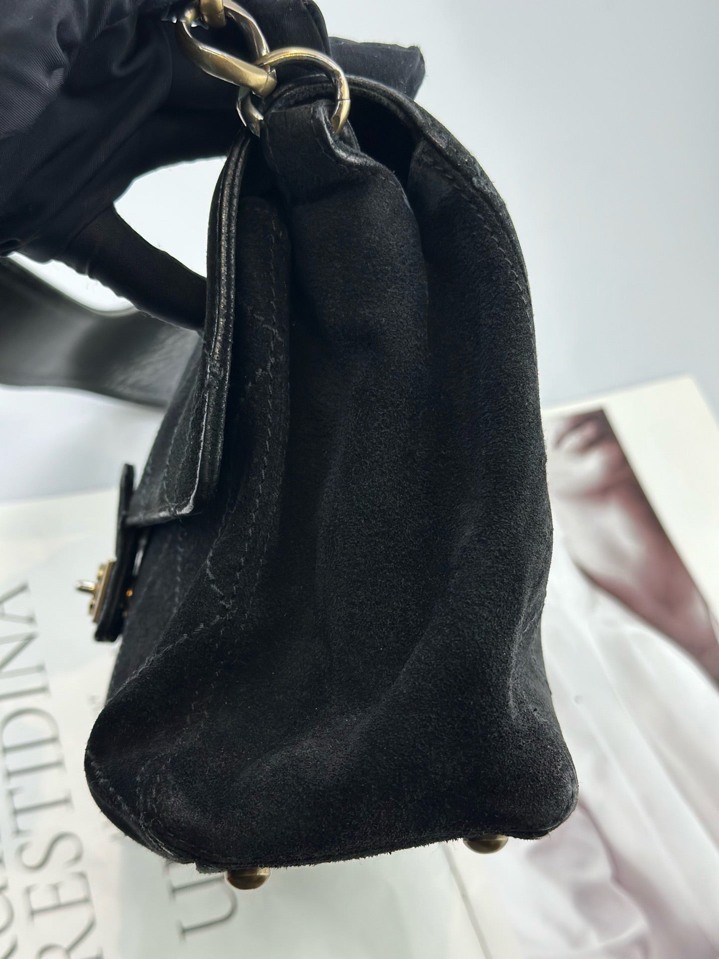 Chanel - Other - Suede - Black with Gold-Tone Hardware - (small)