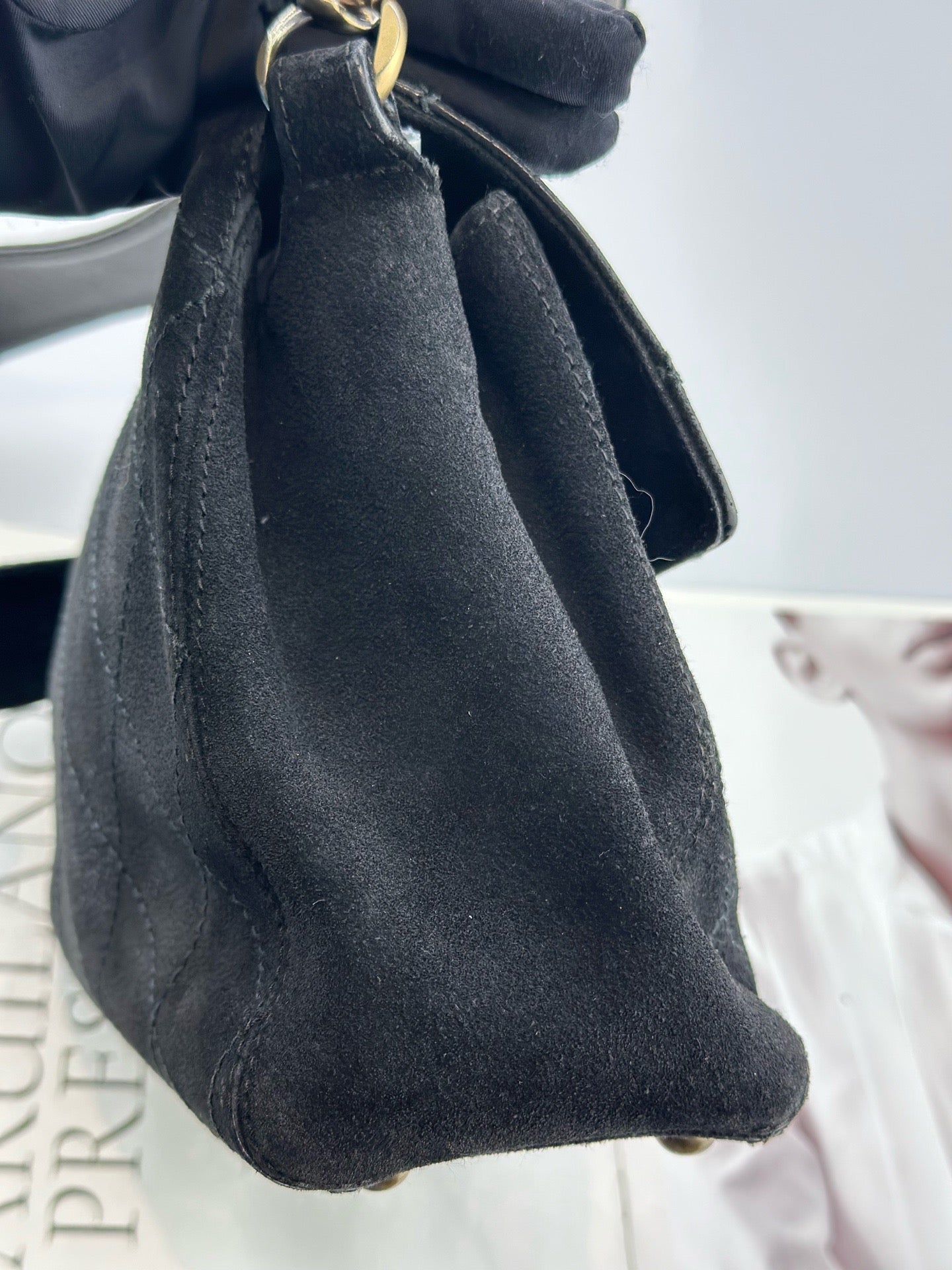 Chanel - Other - Suede - Black with Gold-Tone Hardware - (small)