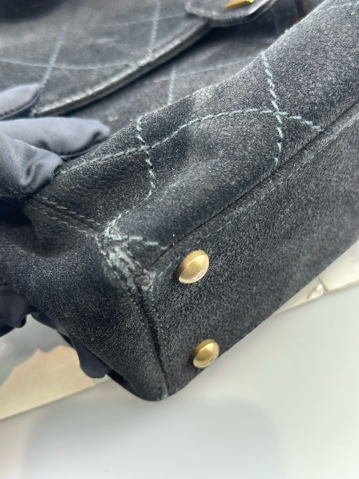 Chanel - Other - Suede - Black with Gold-Tone Hardware - (small)