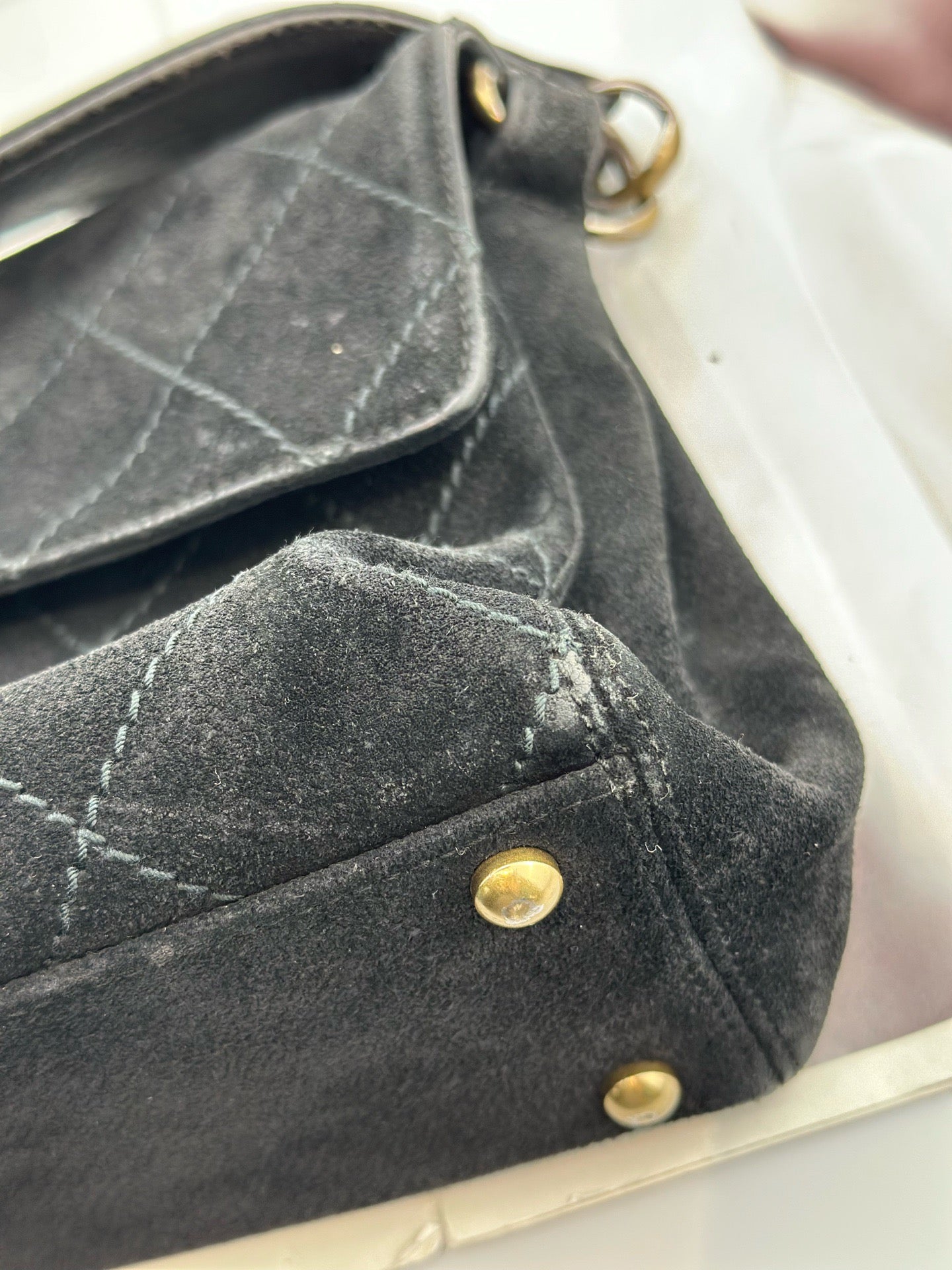 Chanel - Other - Suede - Black with Gold-Tone Hardware - (small)