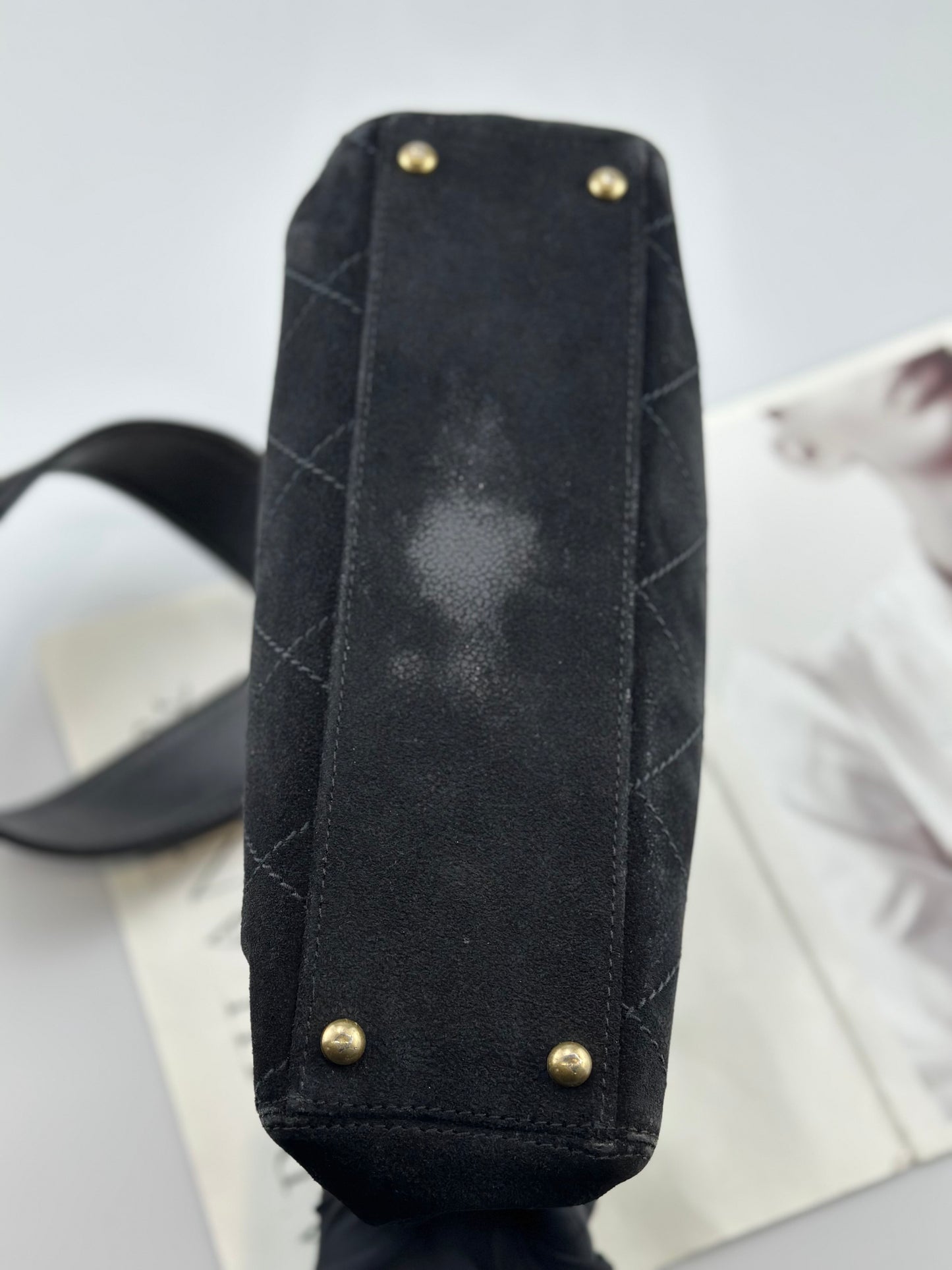 Chanel - Other - Suede - Black with Gold-Tone Hardware - (small)
