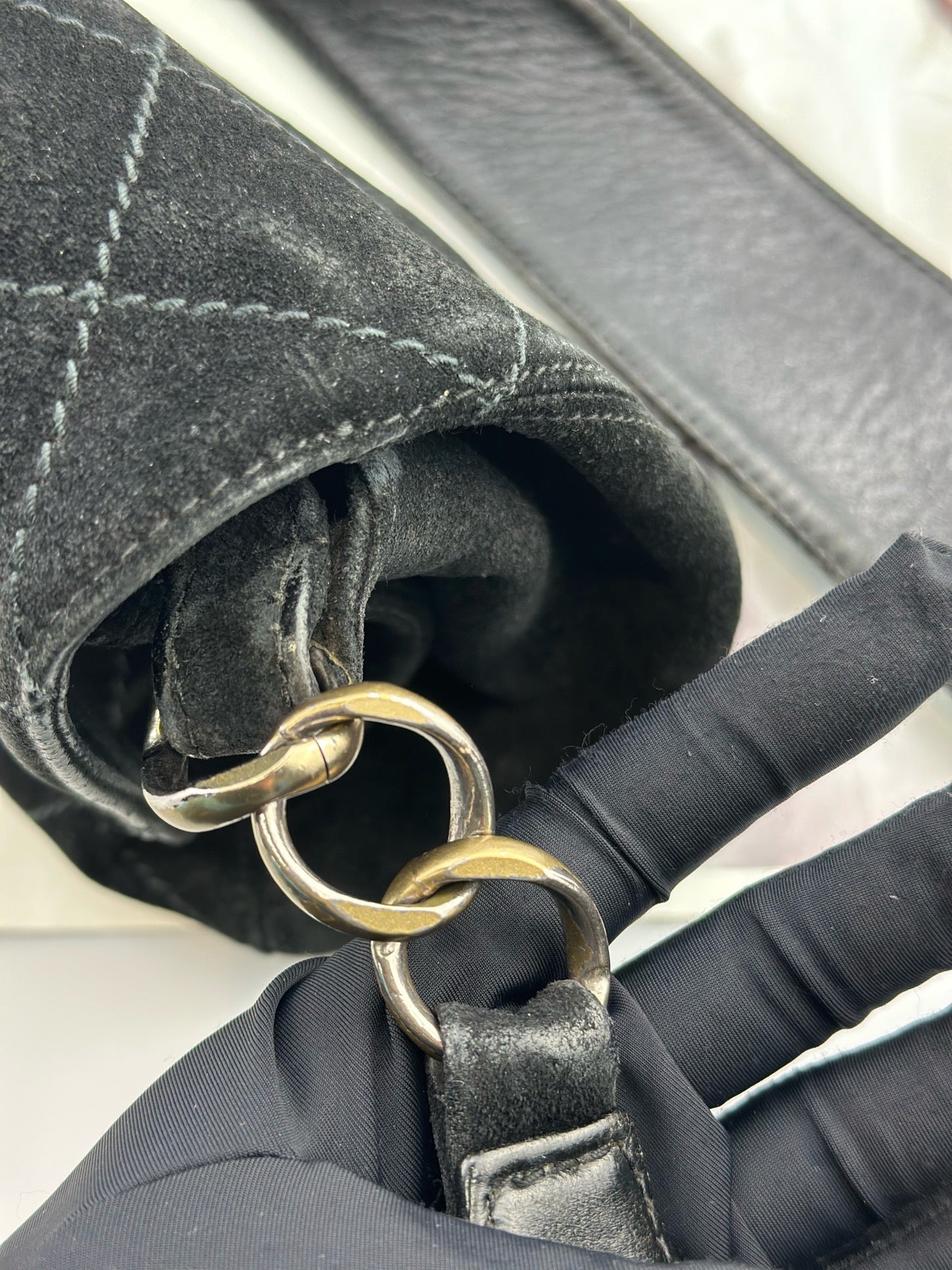 Chanel - Other - Suede - Black with Gold-Tone Hardware - (small)