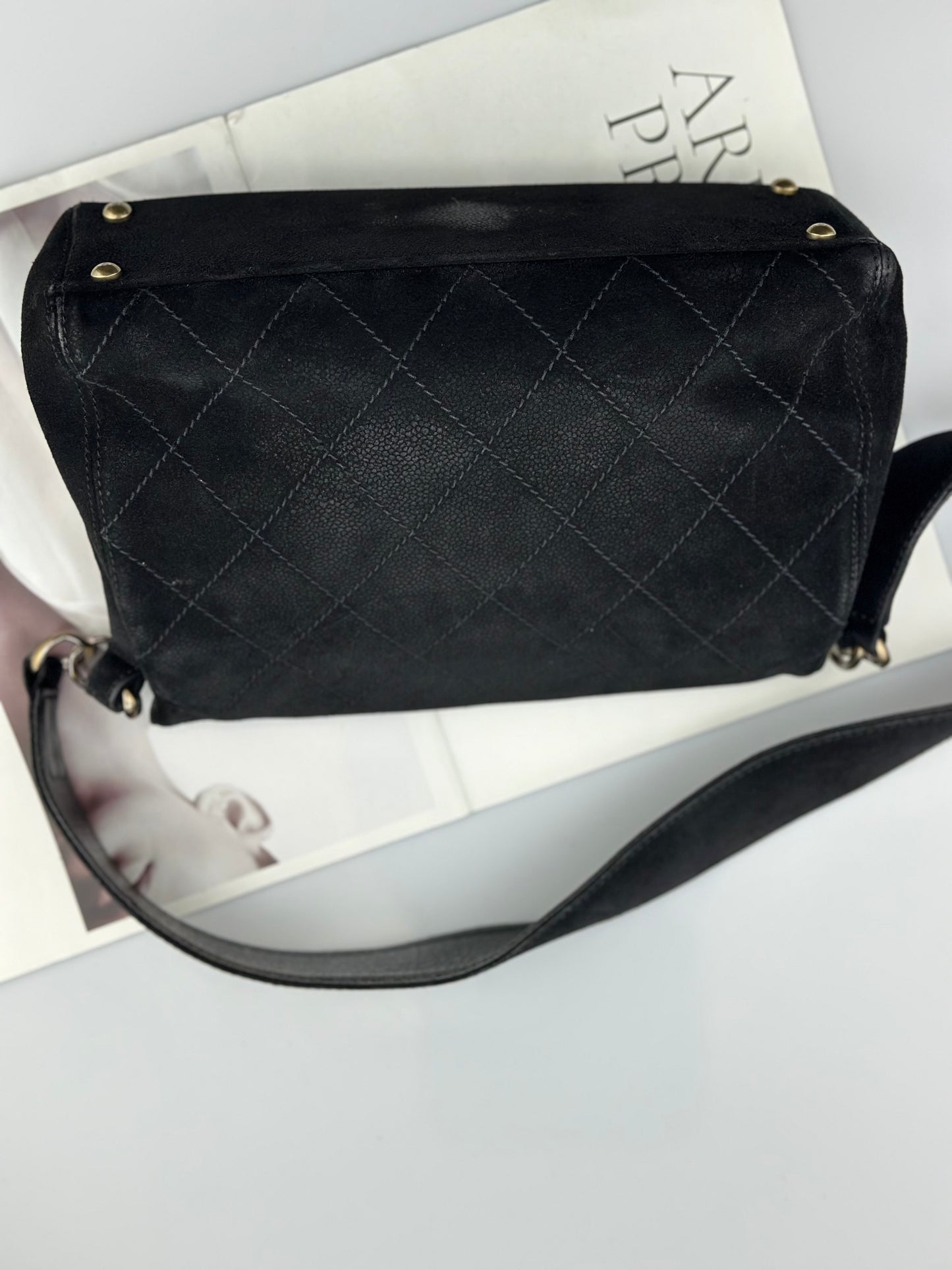 Chanel - Other - Suede - Black with Gold-Tone Hardware - (small)