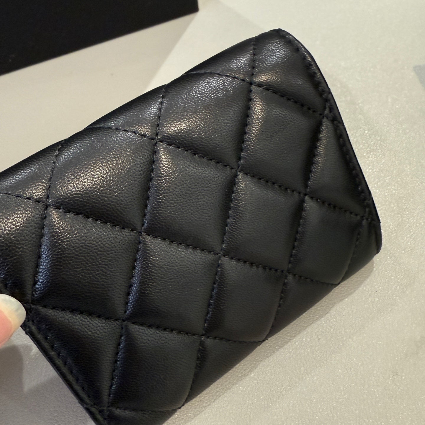 Chanel - Pearl CC Card Case - Lambskin leather - Black - (small)
