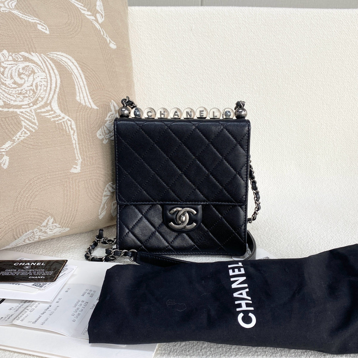 Chanel - Pearl Chain Handle Bag - Leather - Black - (mini)