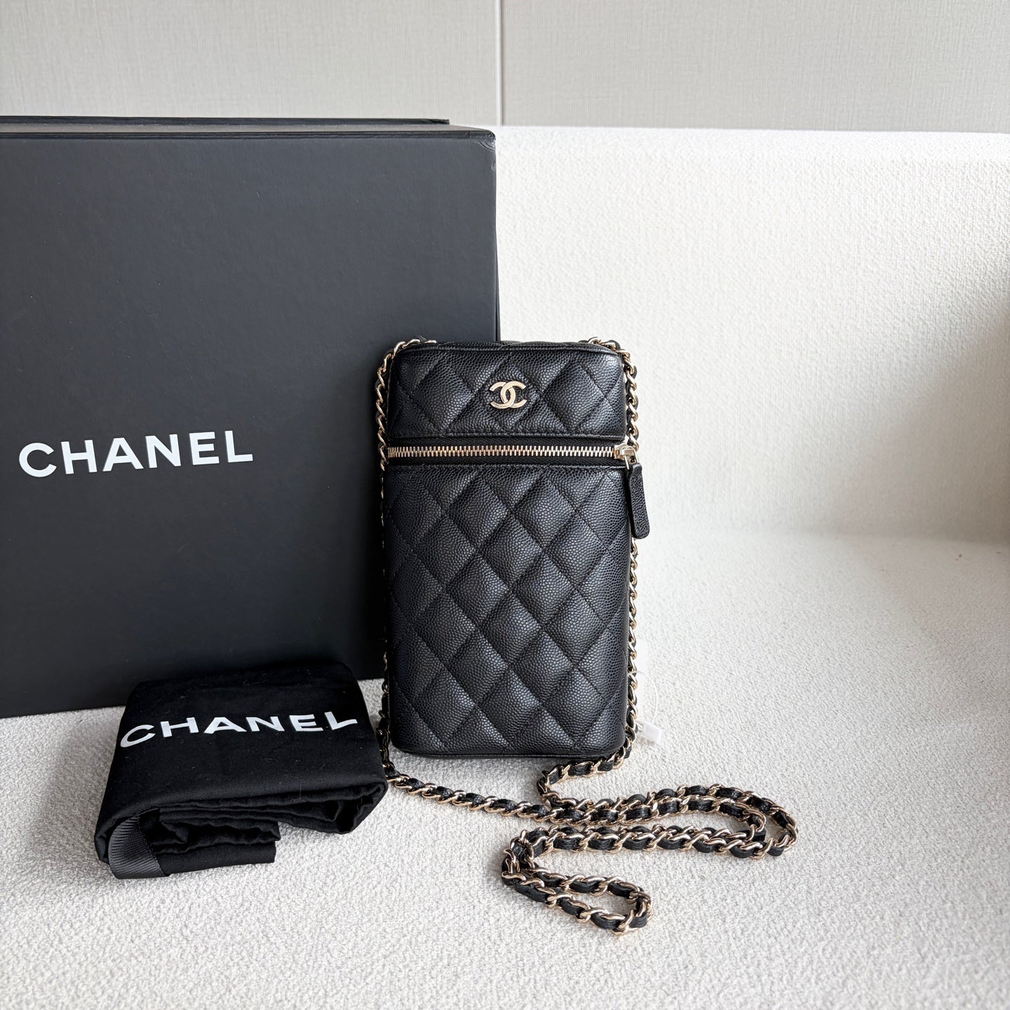 Chanel - Phone Holder Bag - Leather - Black - (mini)