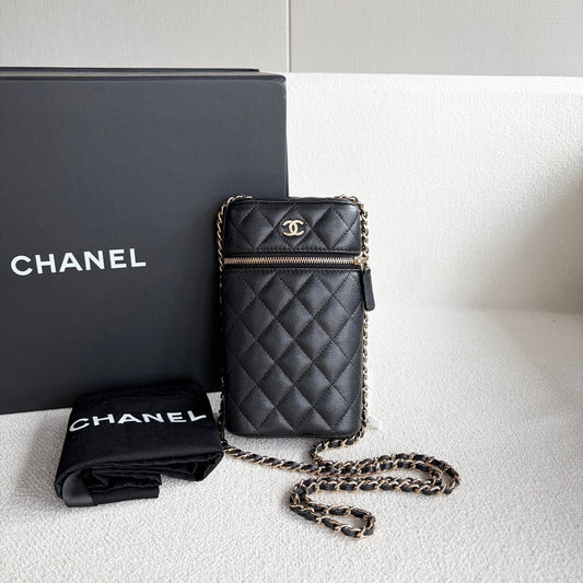 Chanel - Phone Holder Bag - Leather - Black - (mini)