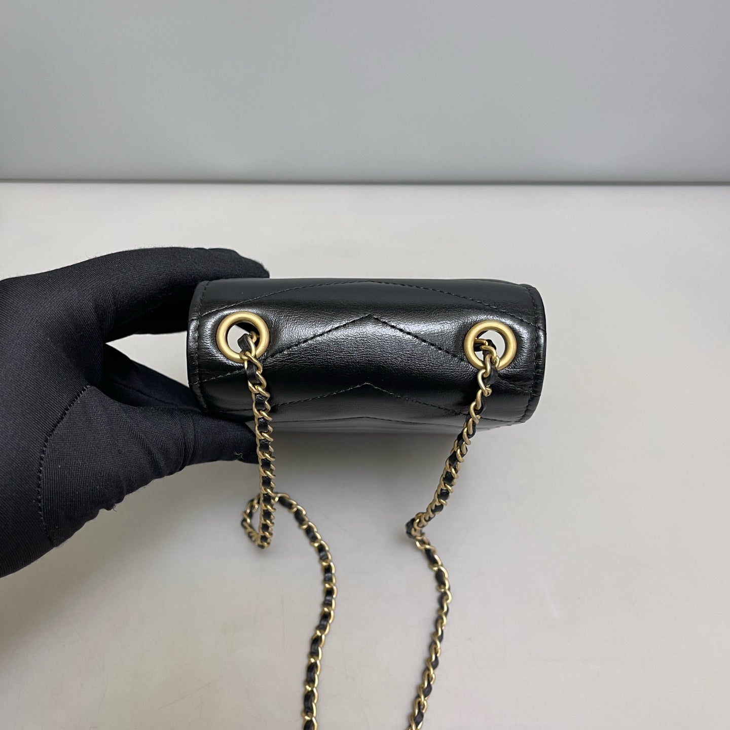 Chanel - Phone holder bag - Leather - Black - (mini)