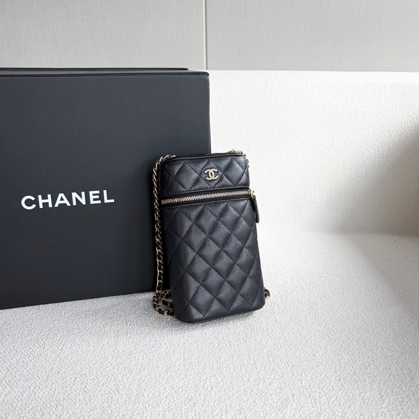 Chanel - Phone Holder Bag - Leather - Black - (mini)