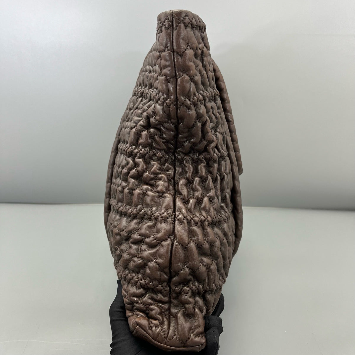 Chanel - Pleated Tote - Leather - Brown - (large)