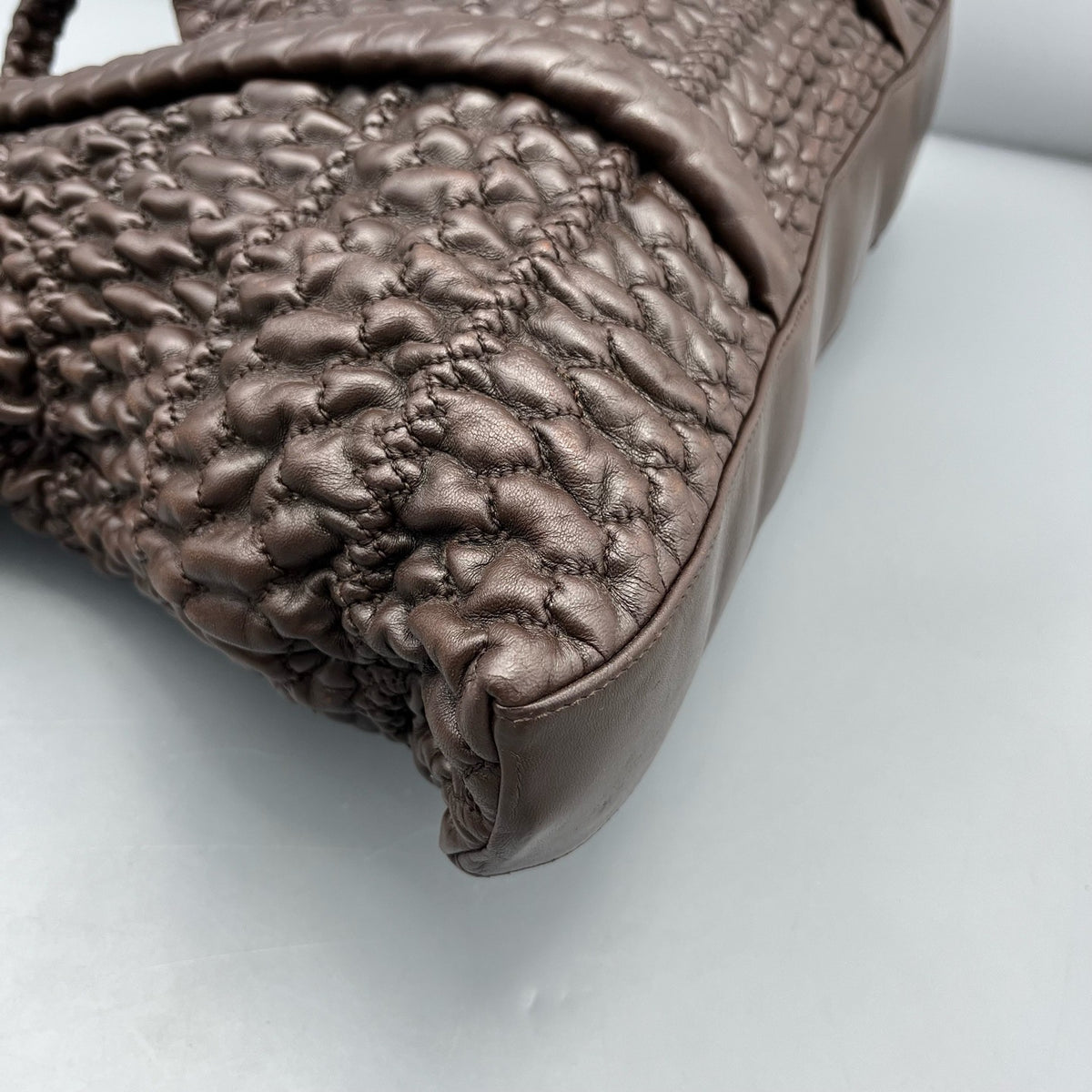 Chanel - Pleated Tote - Leather - Brown - (large)