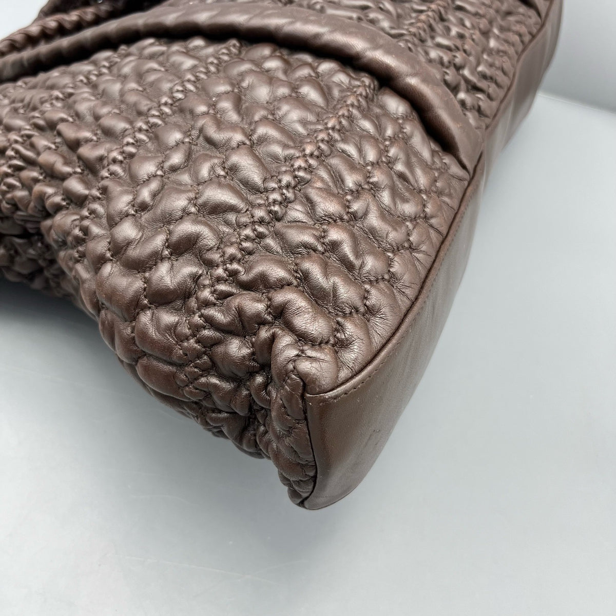 Chanel - Pleated Tote - Leather - Brown - (large)