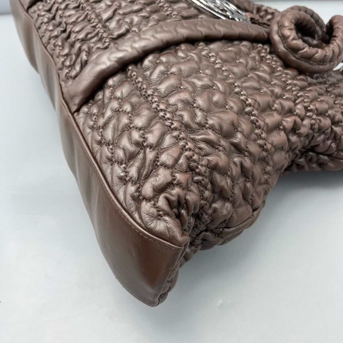 Chanel - Pleated Tote - Leather - Brown - (large)