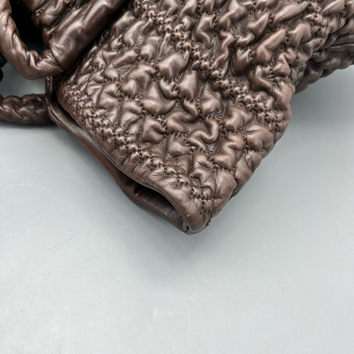 Chanel - Pleated Tote - Leather - Brown - (large)