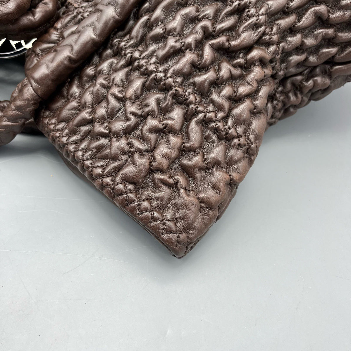 Chanel - Pleated Tote - Leather - Brown - (large)