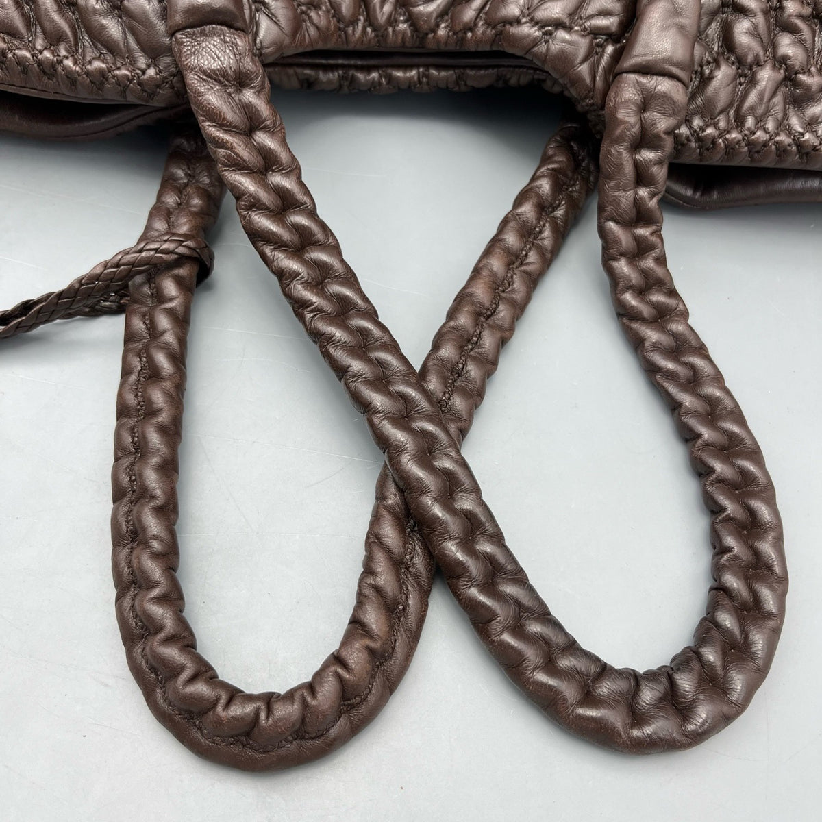 Chanel - Pleated Tote - Leather - Brown - (large)