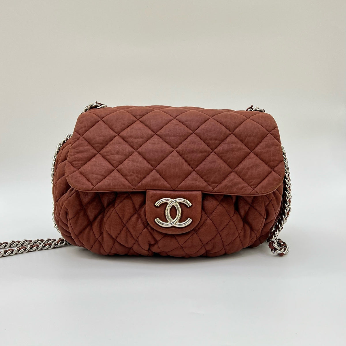 Chanel - Pumpkin Bag Large - Leather - Burgundy - (large)