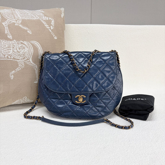 Chanel - Pumpkin Bag - Leather - Blue - (medium)