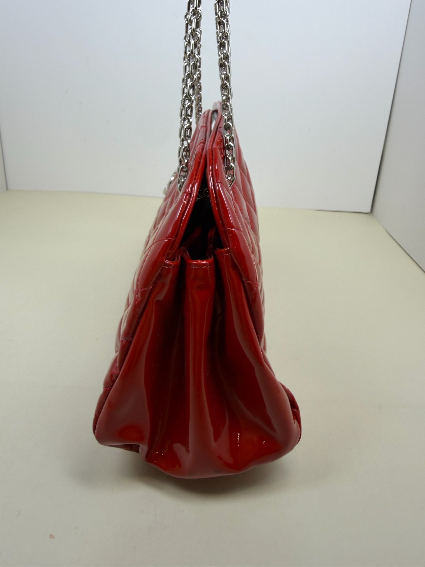Chanel - Quilted Bowling Bag - Patent leather - Red - (large)