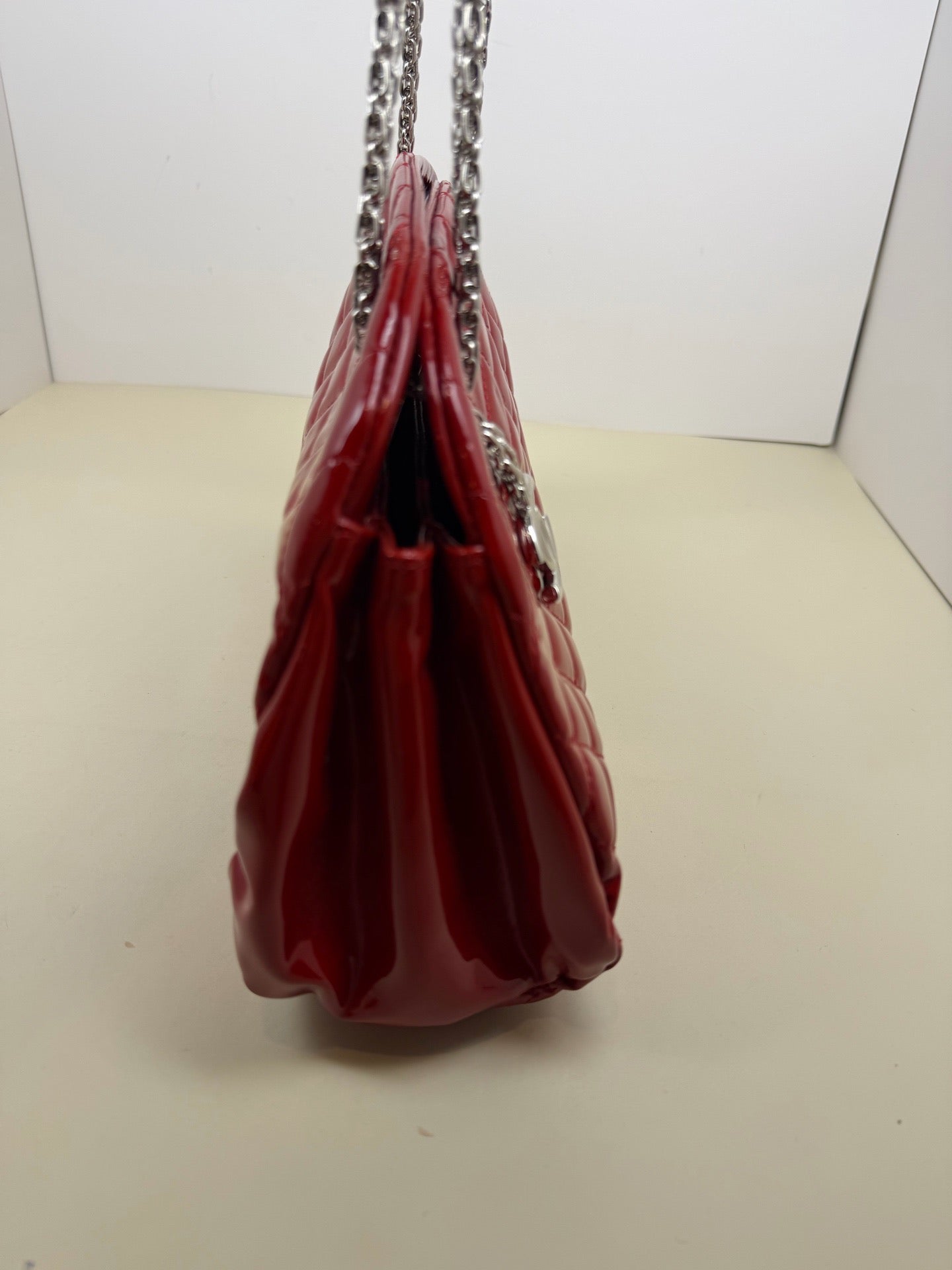 Chanel - Quilted Bowling Bag - Patent leather - Red - (large)