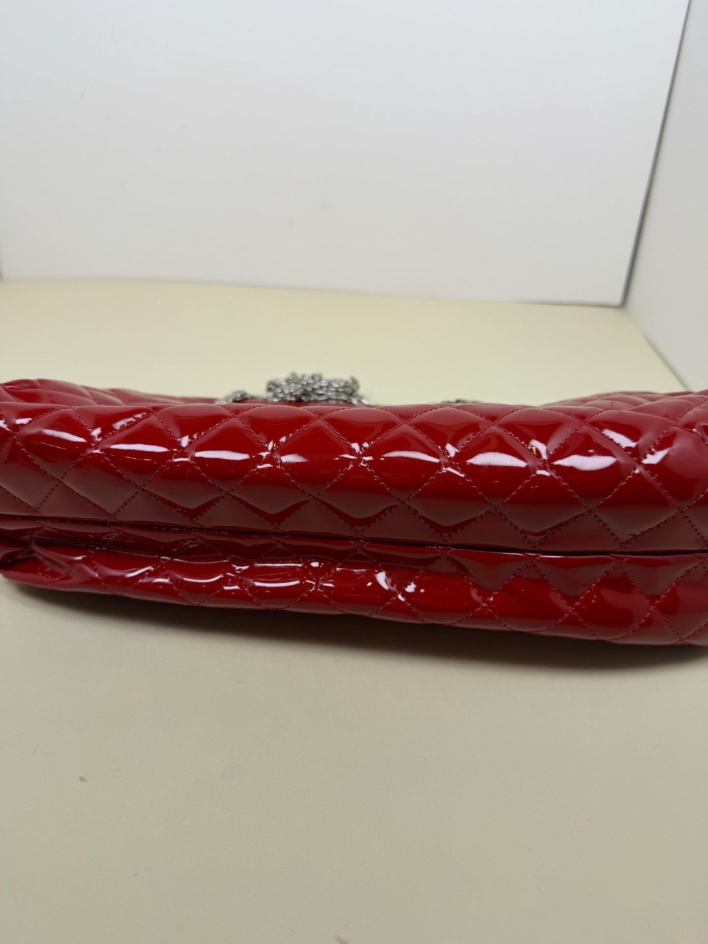 Chanel - Quilted Bowling Bag - Patent leather - Red - (large)
