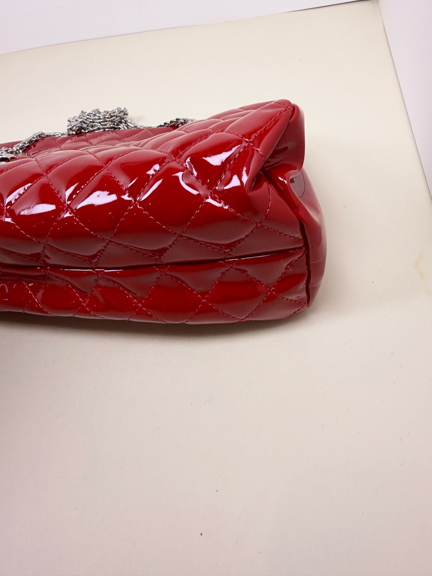 Chanel - Quilted Bowling Bag - Patent leather - Red - (large)