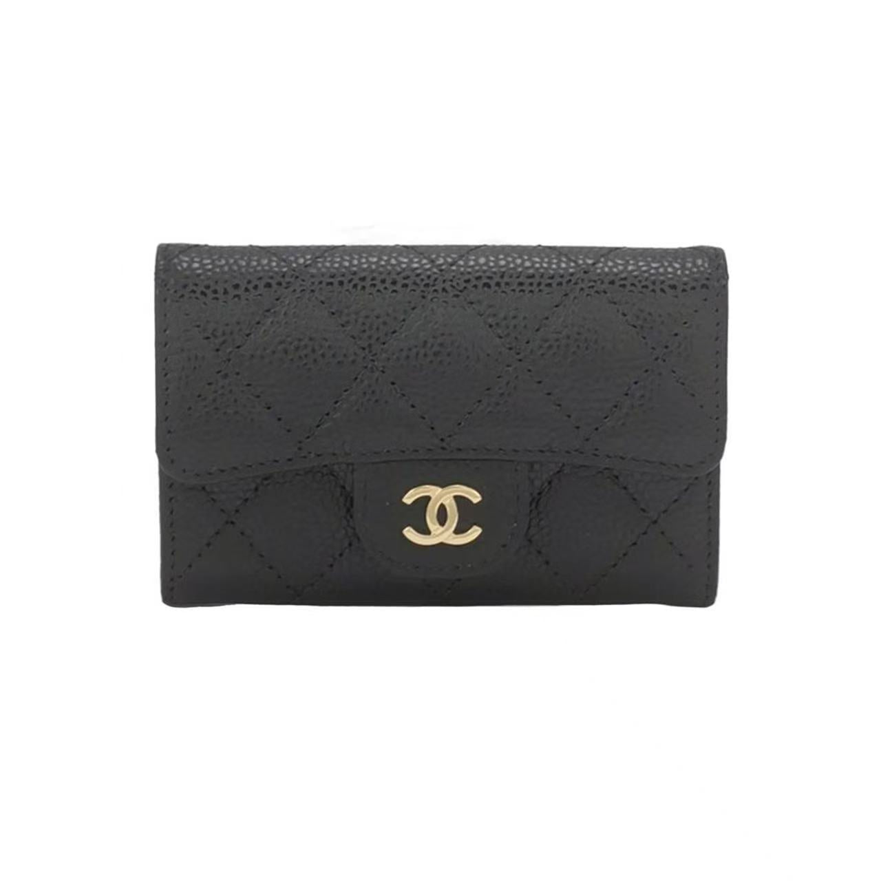 Chanel - Quilted Card Holder - Calfskin leather - Black - (small)