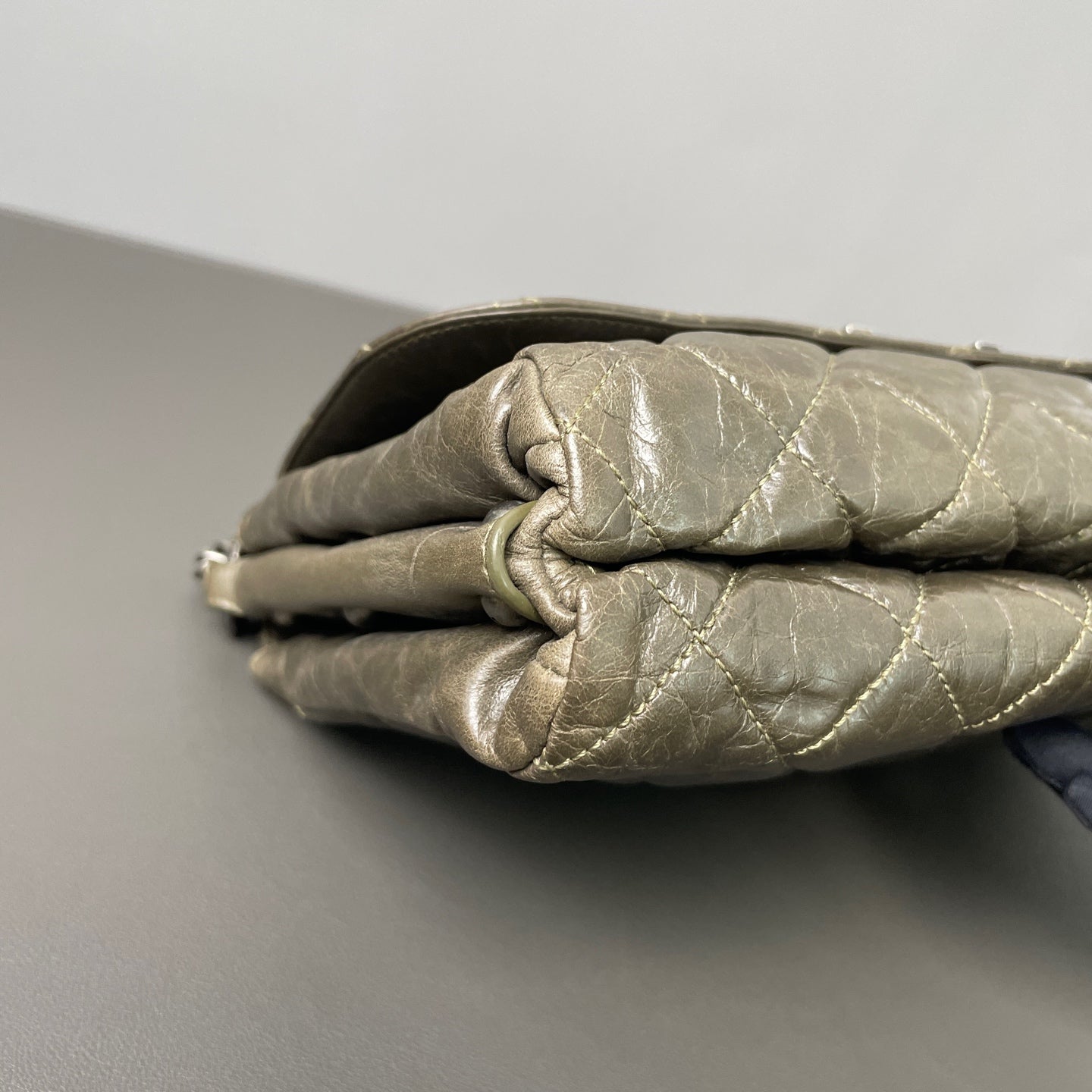 Chanel Quilted Flap Bag Leather Khaki - view 4