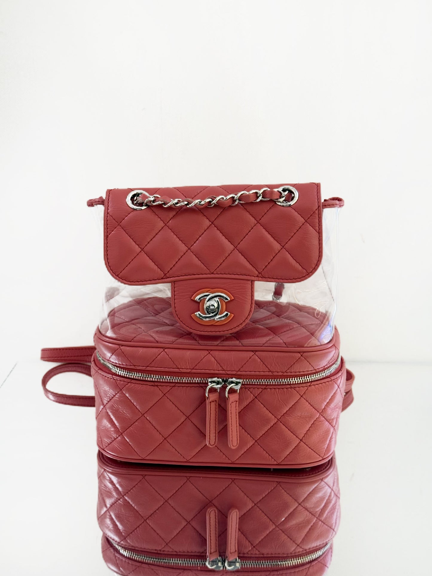 Chanel - Quilted PVC & Leather Backpack - Quilted cowhide leather and PVC - Pink - (Small)