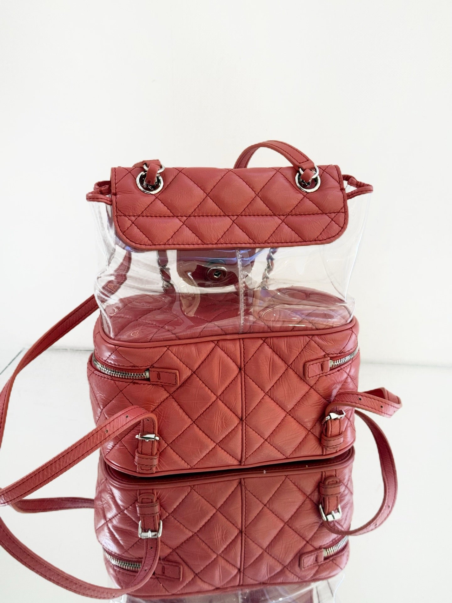 Chanel - Quilted PVC & Leather Backpack - Quilted cowhide leather and PVC - Pink - (Small)