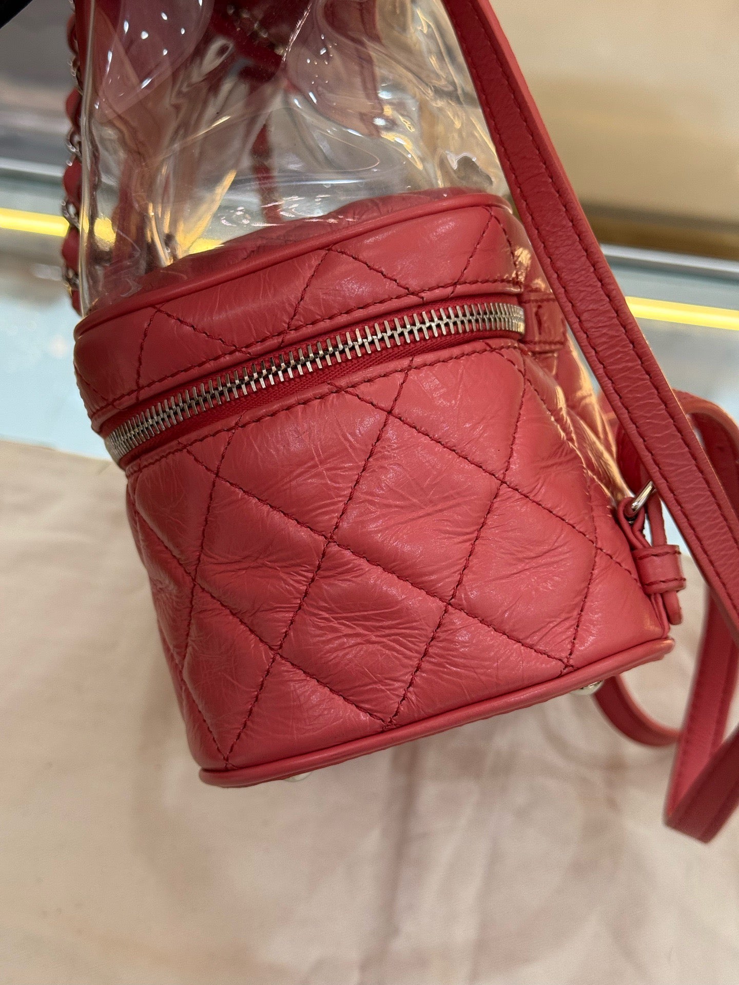 Chanel - Quilted PVC & Leather Backpack - Quilted cowhide leather and PVC - Pink - (Small)