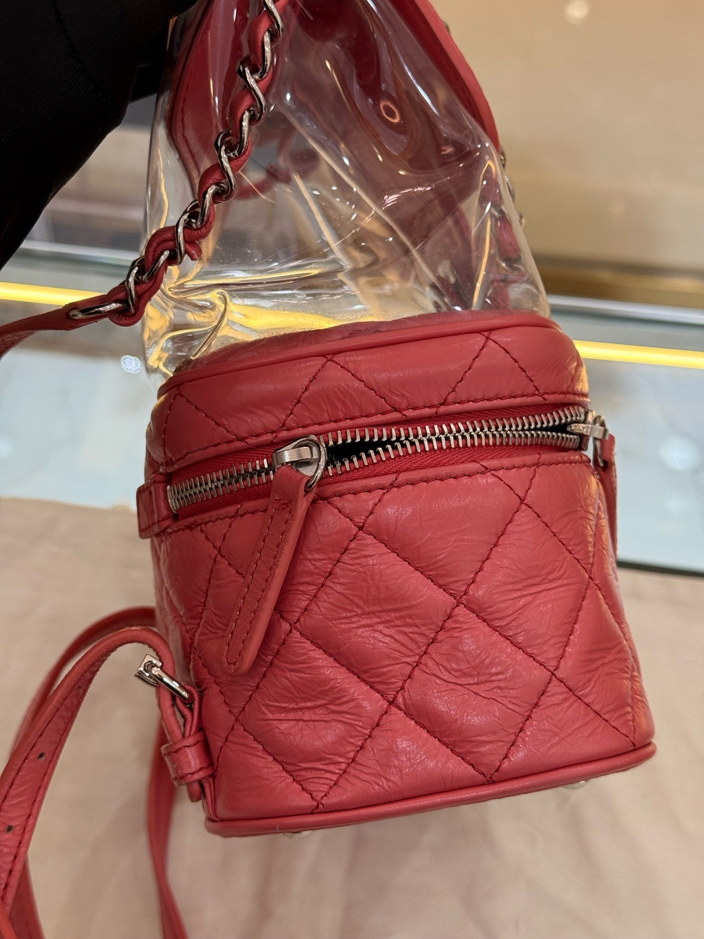 Chanel - Quilted PVC & Leather Backpack - Quilted cowhide leather and PVC - Pink - (Small)