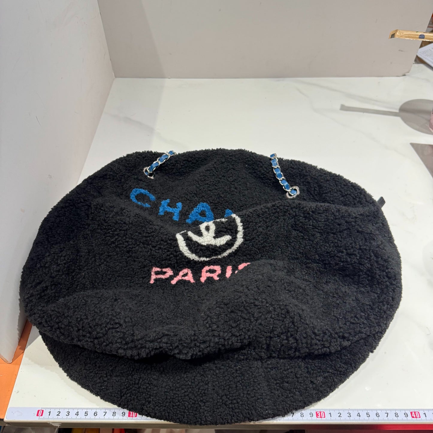 Chanel Round Bag Wool Black - view 3