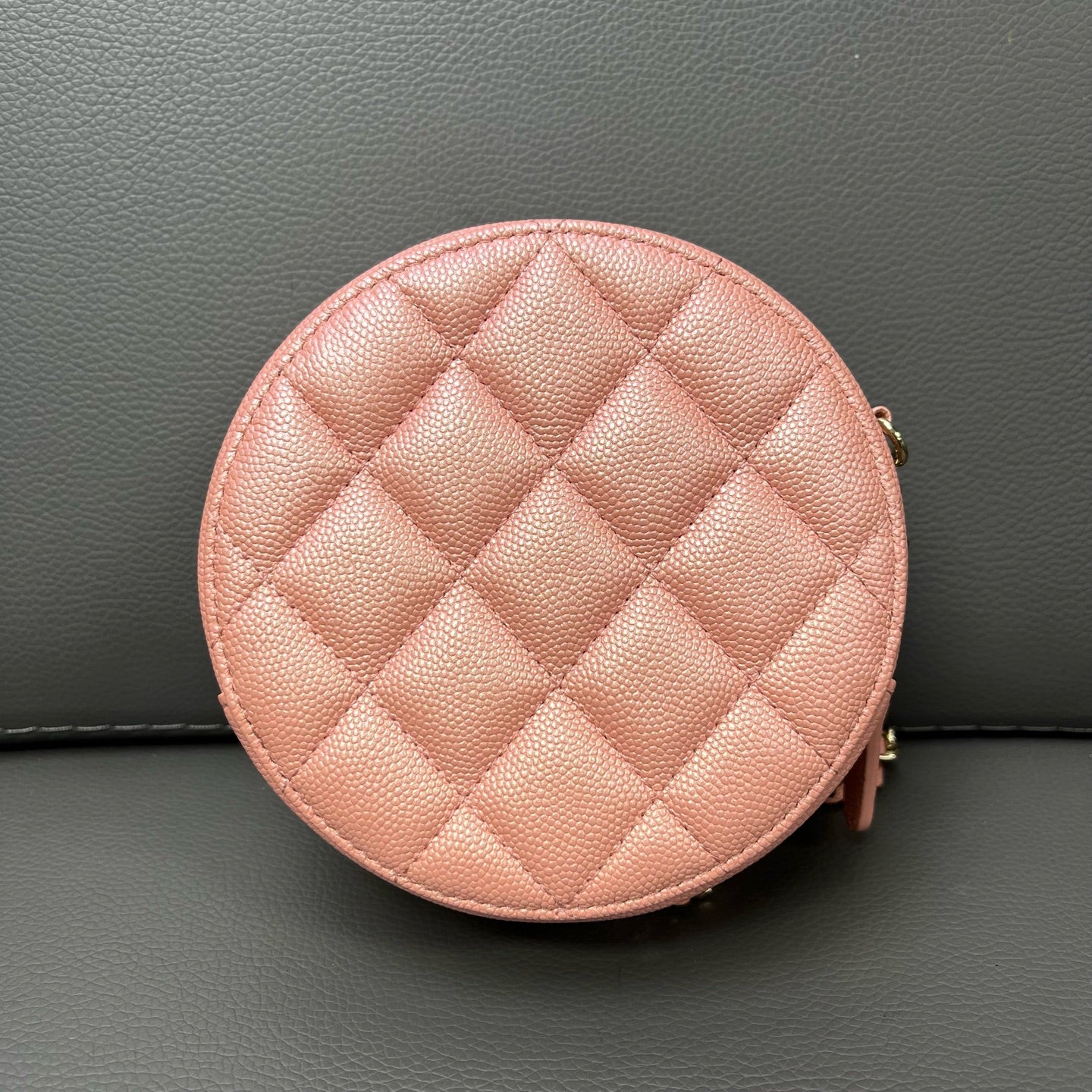 Chanel - Round Clutch with Chain - Leather - Pink - (mini)