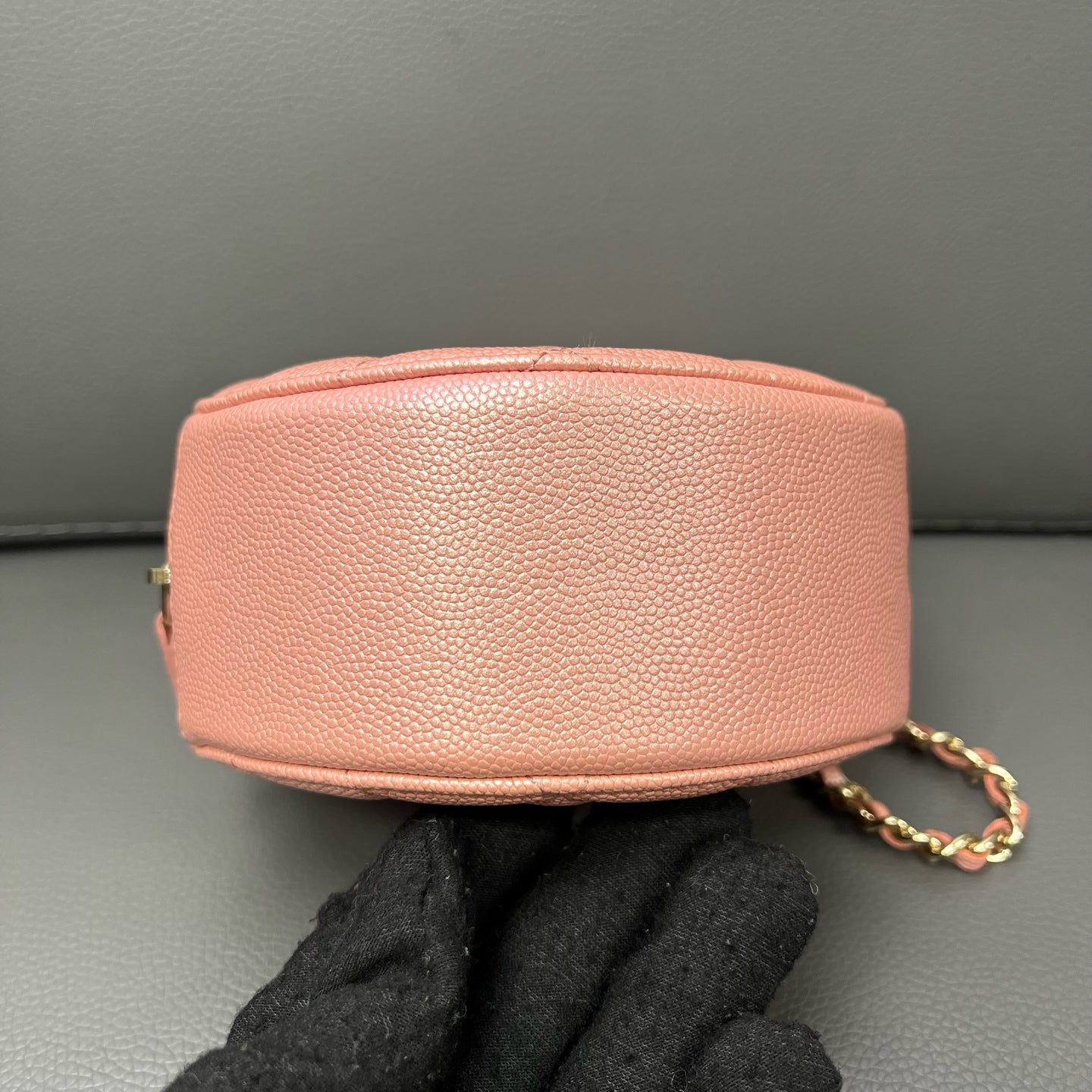 Chanel - Round Clutch with Chain - Leather - Pink - (mini)