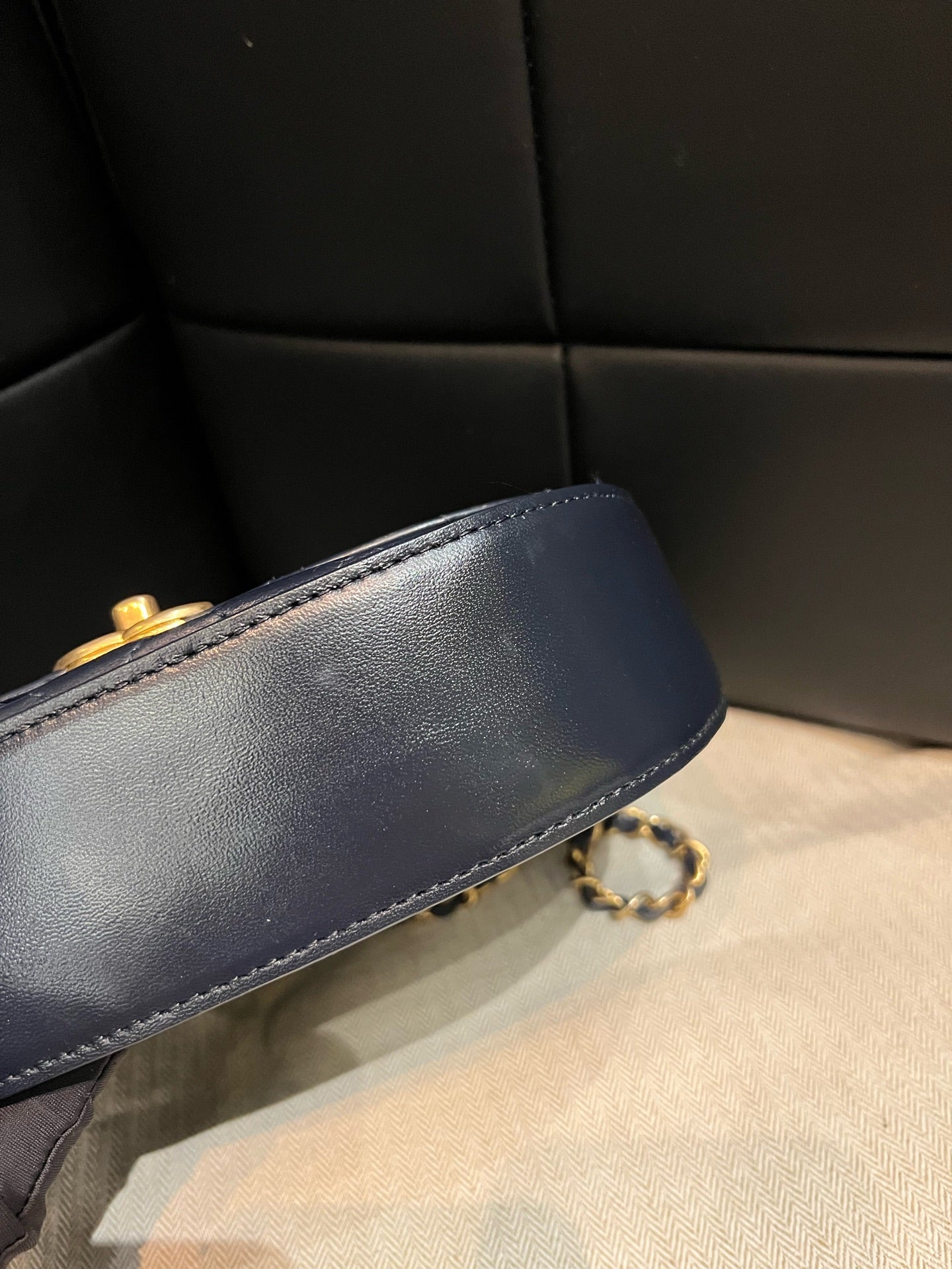 Chanel - Saddle Bag - Leather - Blue - (small)