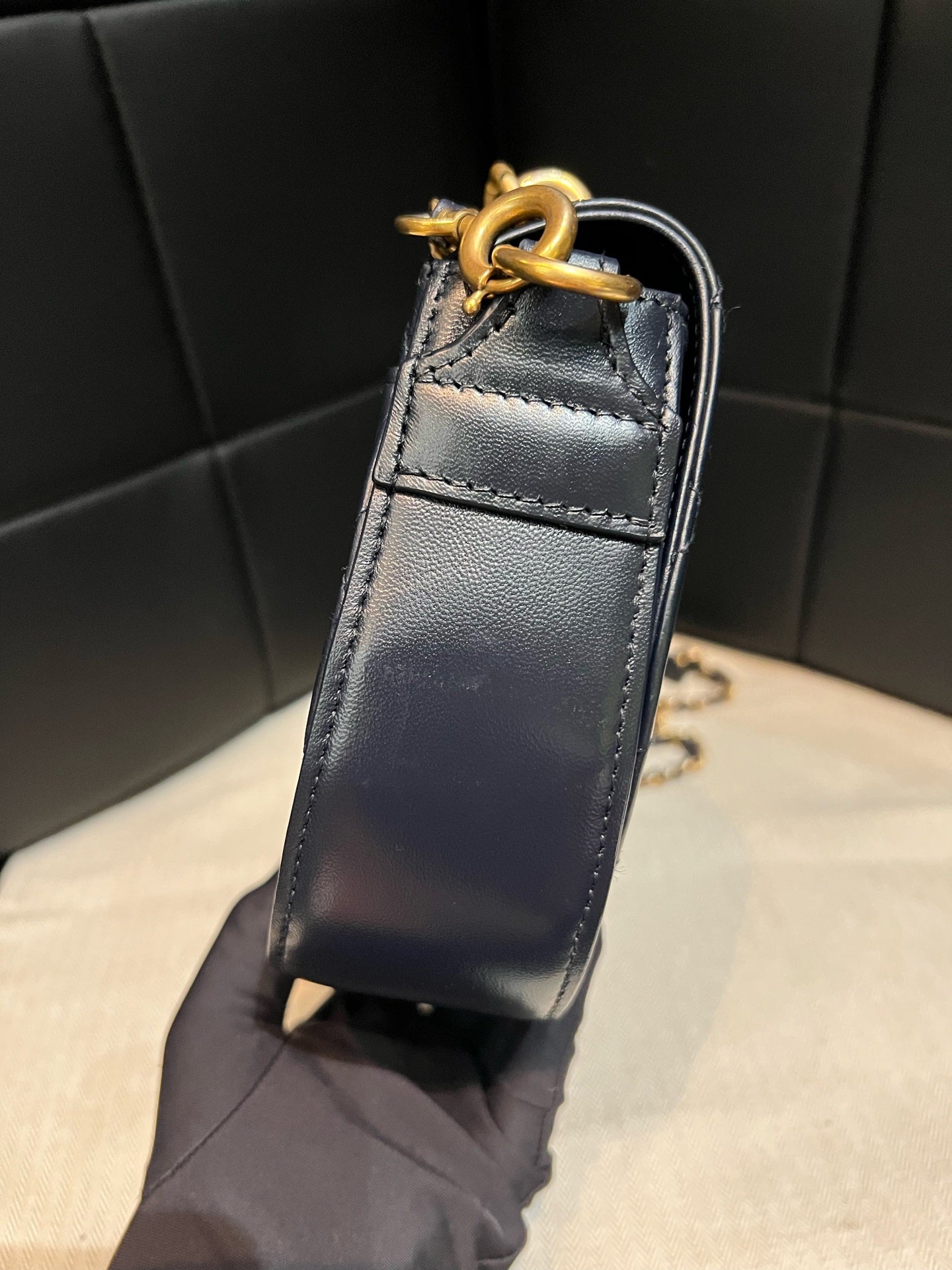 Chanel - Saddle Bag - Leather - Blue - (small)
